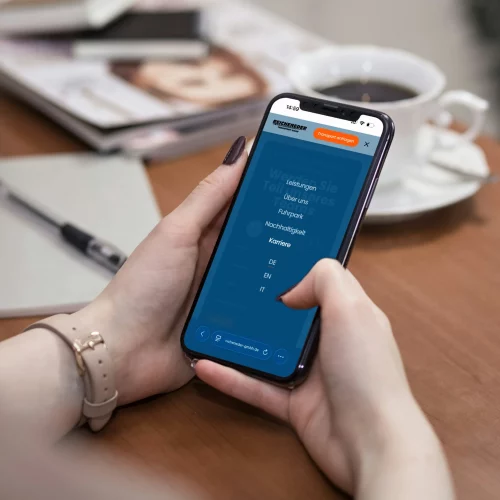 Website von Transporte Reicheneder auf iPhone